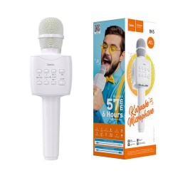 Hoco Wireless Karaoke Microphone BK5 Cantando TF Card/USB/Flash Drive/Playback Support/Multifunctional BT V5.0 1200mAh White Hoco Wireless Karaoke Microphone BK5 Cantando TF Card/USB/Flash Drive/Playback Support/Multifunctional BT V5.0 1200mAh White